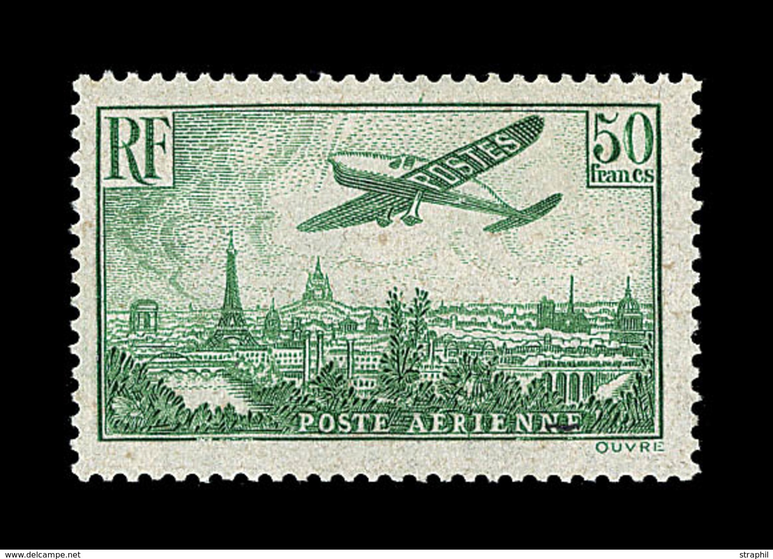 ** POSTE AERIENNE - ** - N°14 - 50F Vert Jaune - TB - 1927-1959 Ungebraucht