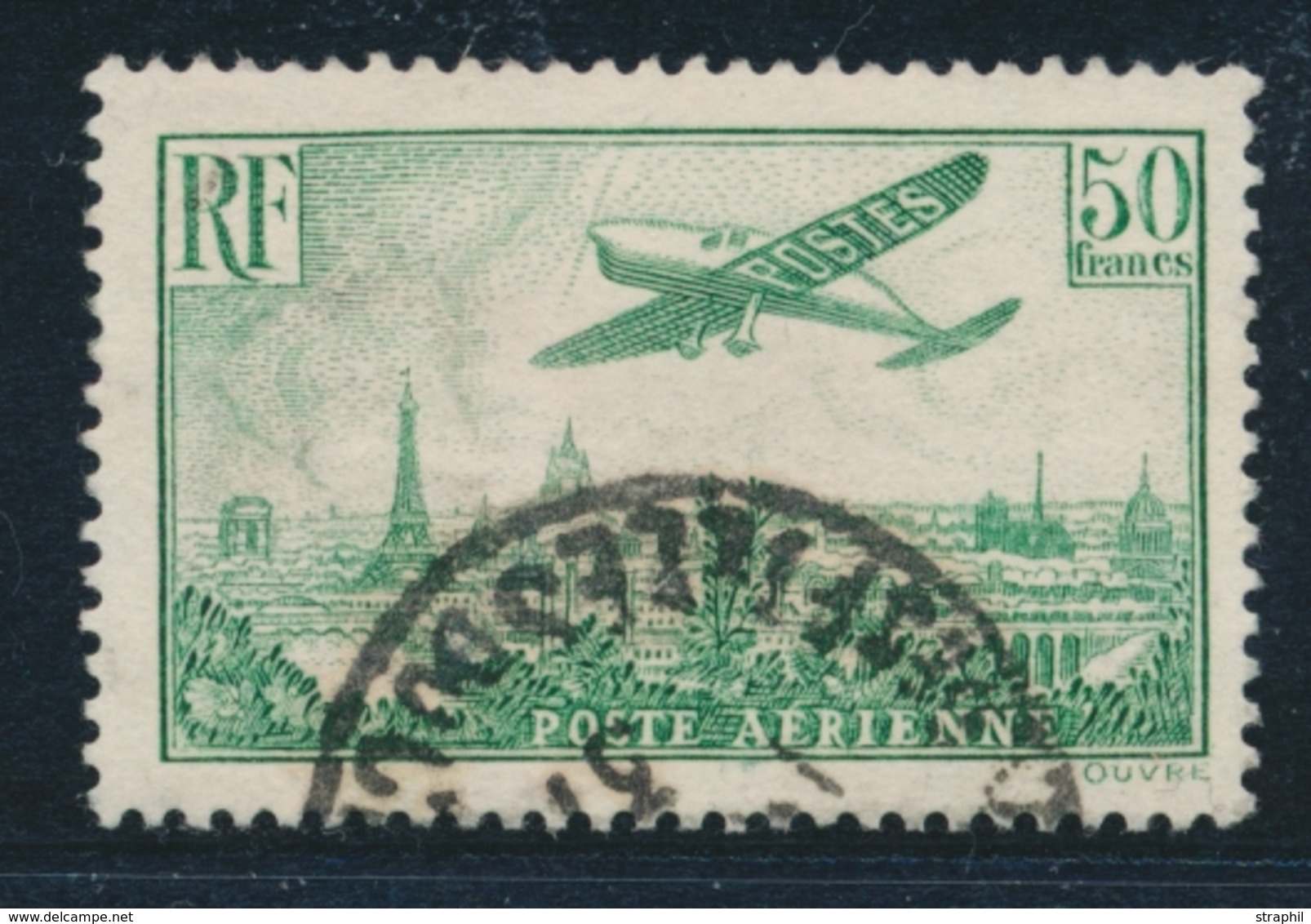 O POSTE AERIENNE - O - N°14 - 50F Vert Jaune - TB - 1927-1959 Ungebraucht