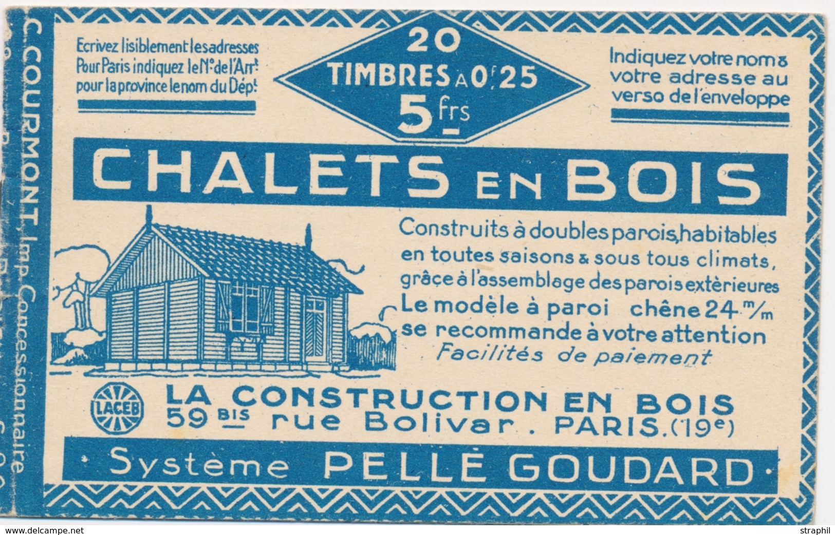 ** CARNETS ANCIENS - ** - N°140 C15 - 25c Bleu - Série S80 - Découpe Décalée Vers Le Bas Et Légèrement En Biais - Rare - - Sonstige & Ohne Zuordnung