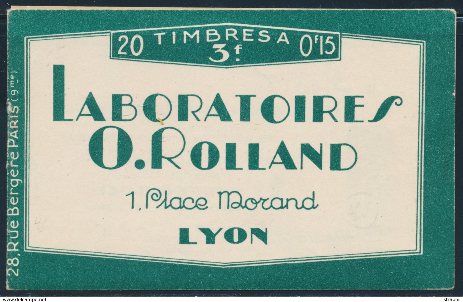 ** CARNETS ANCIENS - ** - N°189 C2 - Couv. Laboratoires O. ROLLAND - TB - Sonstige & Ohne Zuordnung