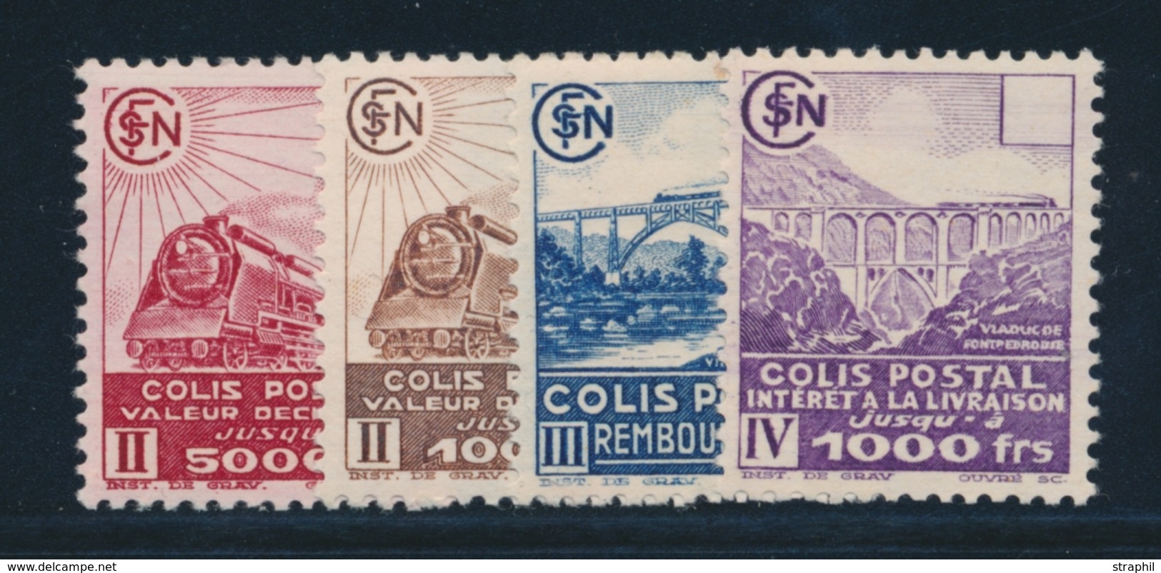 * COLIS POSTAUX - * - N°177a/79a, 181a - 4 Val Omises - TB - Neufs