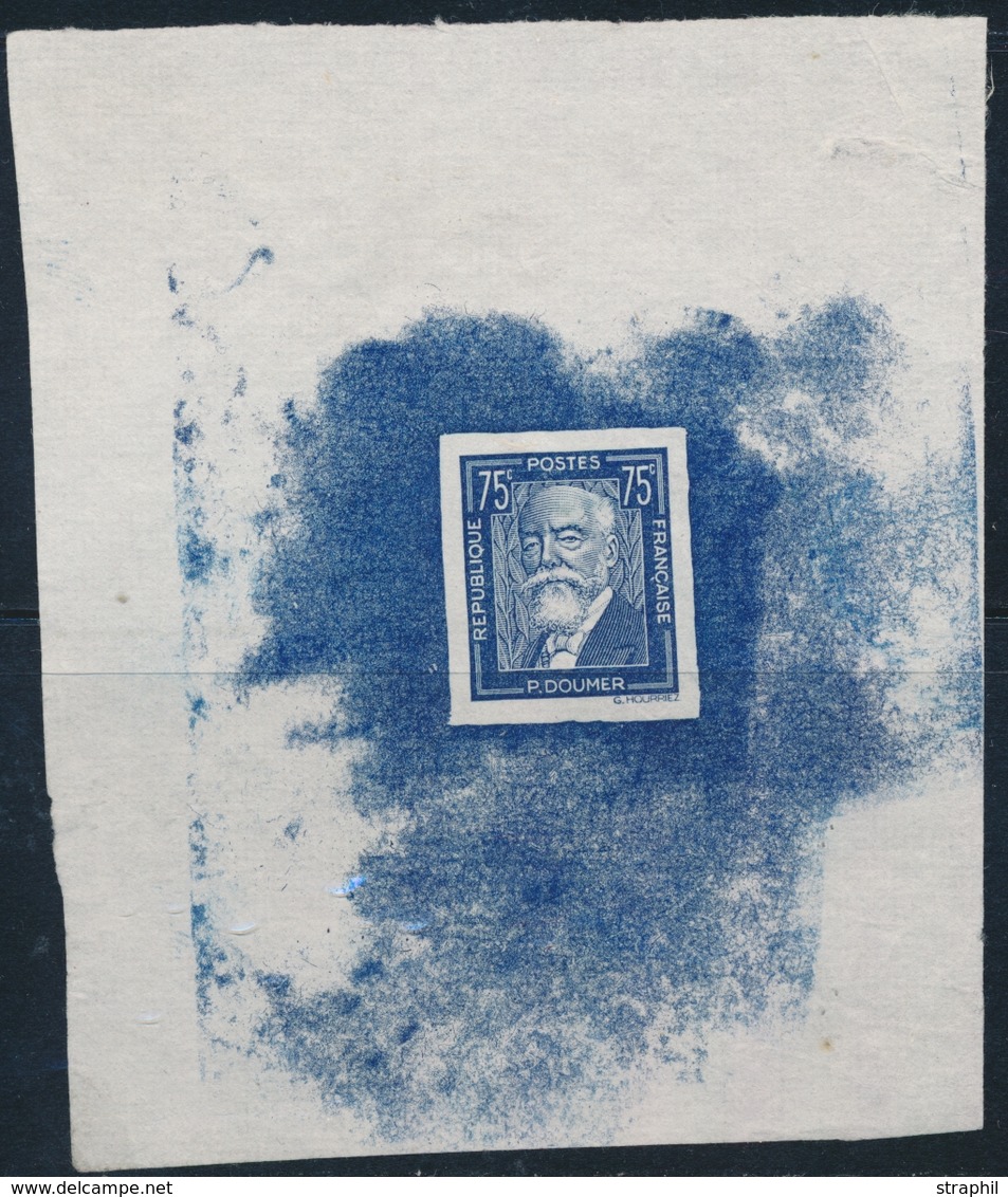 EPREUVE ATELIER  -  - N°292 - P. Doumer - En Bleu Acier - Sur Papier Pelure - TB - Künstlerentwürfe