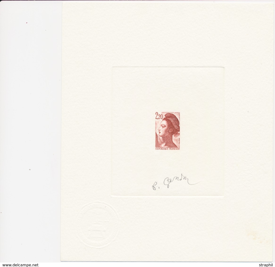 (*) EPREUVE ARTISTE - (*) - N°2376  - 2,20 F Liberté En Brun Rouge - Signé Gandon - TB - Epreuves D'artistes