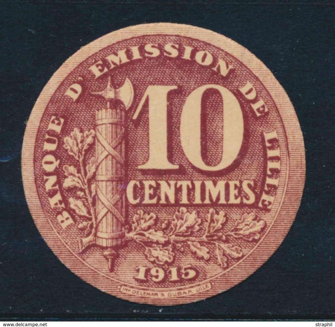 (*) ESSAIS - (*) - N°107 - Projet Du 10c Violet - Banque De Lille 1915 (Rond) - Recto Verso - TB - Unused Stamps