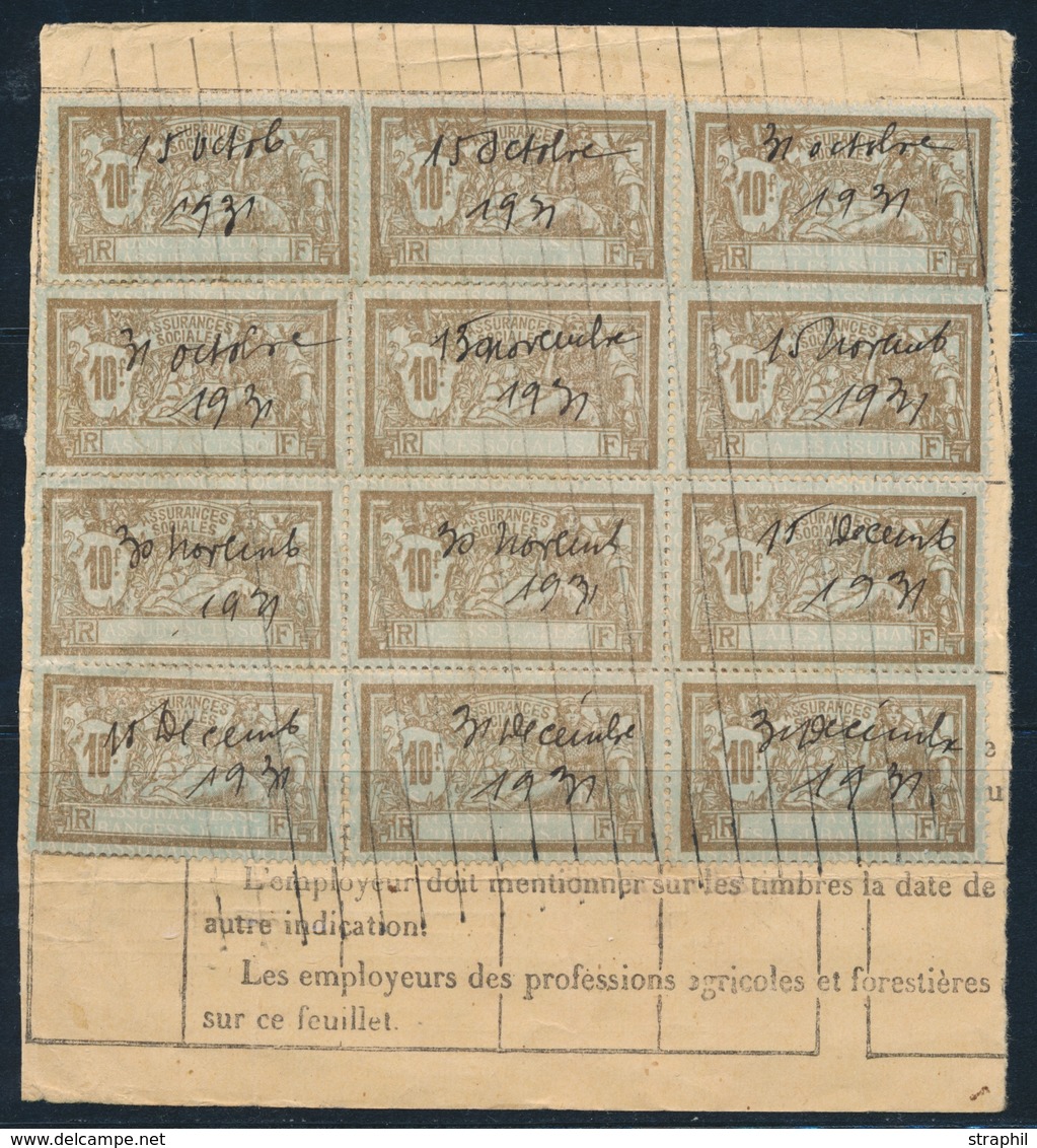 F TIMBRES FISCAUX - F - N°26 (x12) - S/Feuillet De Cotisation - TB - Sonstige & Ohne Zuordnung