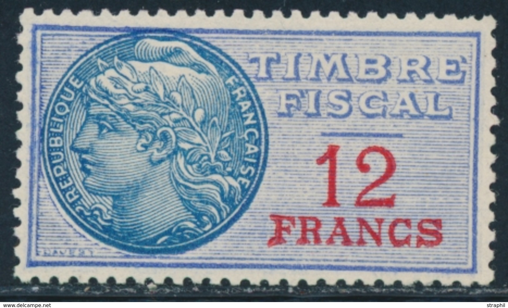 * TIMBRES FISCAUX - * - N°38b - 12F - Petits "FRANCS" - TB - Sonstige & Ohne Zuordnung