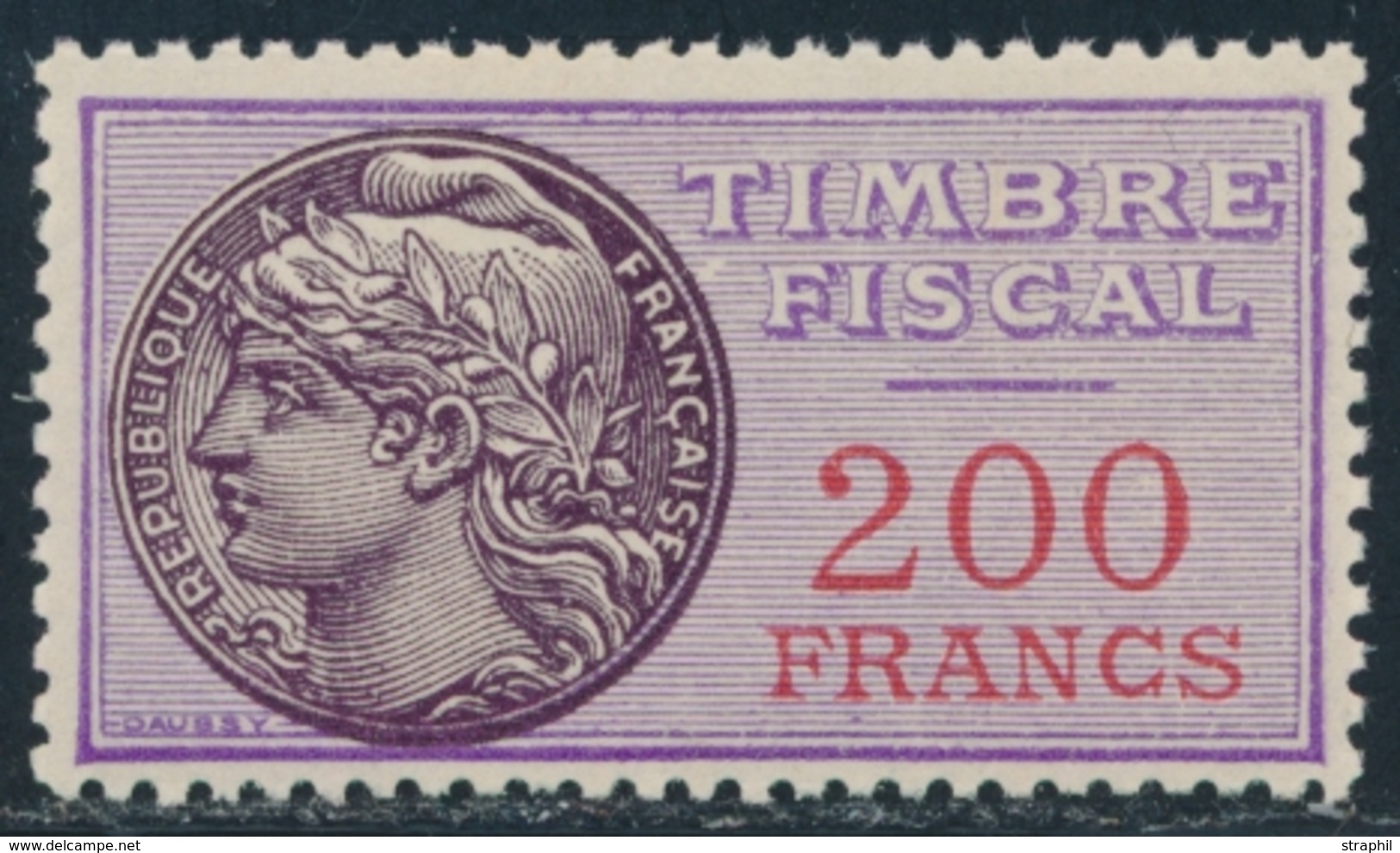 ** TIMBRES FISCAUX - ** - N°48a - 200F - TB - Autres & Non Classés