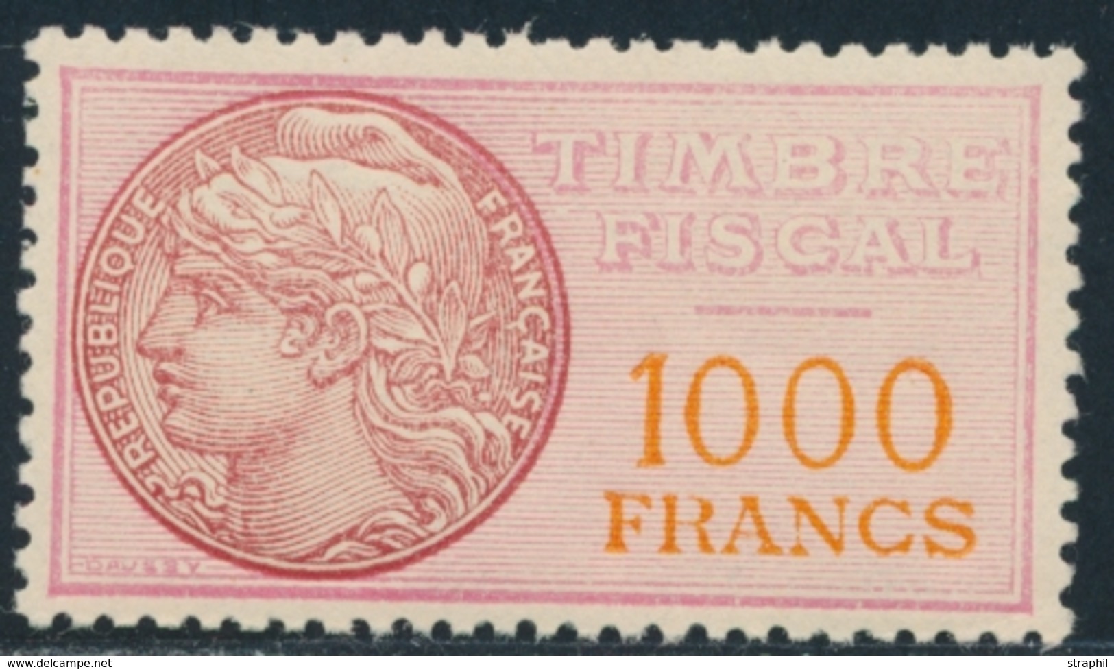 * TIMBRES FISCAUX - * - N°52a - 1000F - TB - Sonstige & Ohne Zuordnung