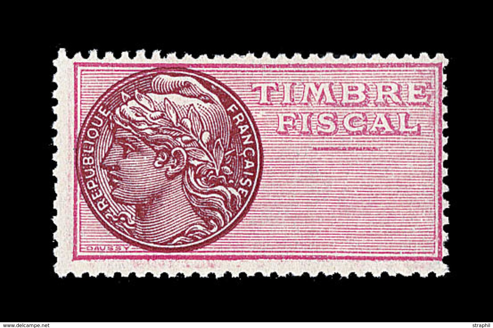 * TIMBRES FISCAUX - * - N°52b - Sans Val. Faciale - Signé Calves - TB - Autres & Non Classés