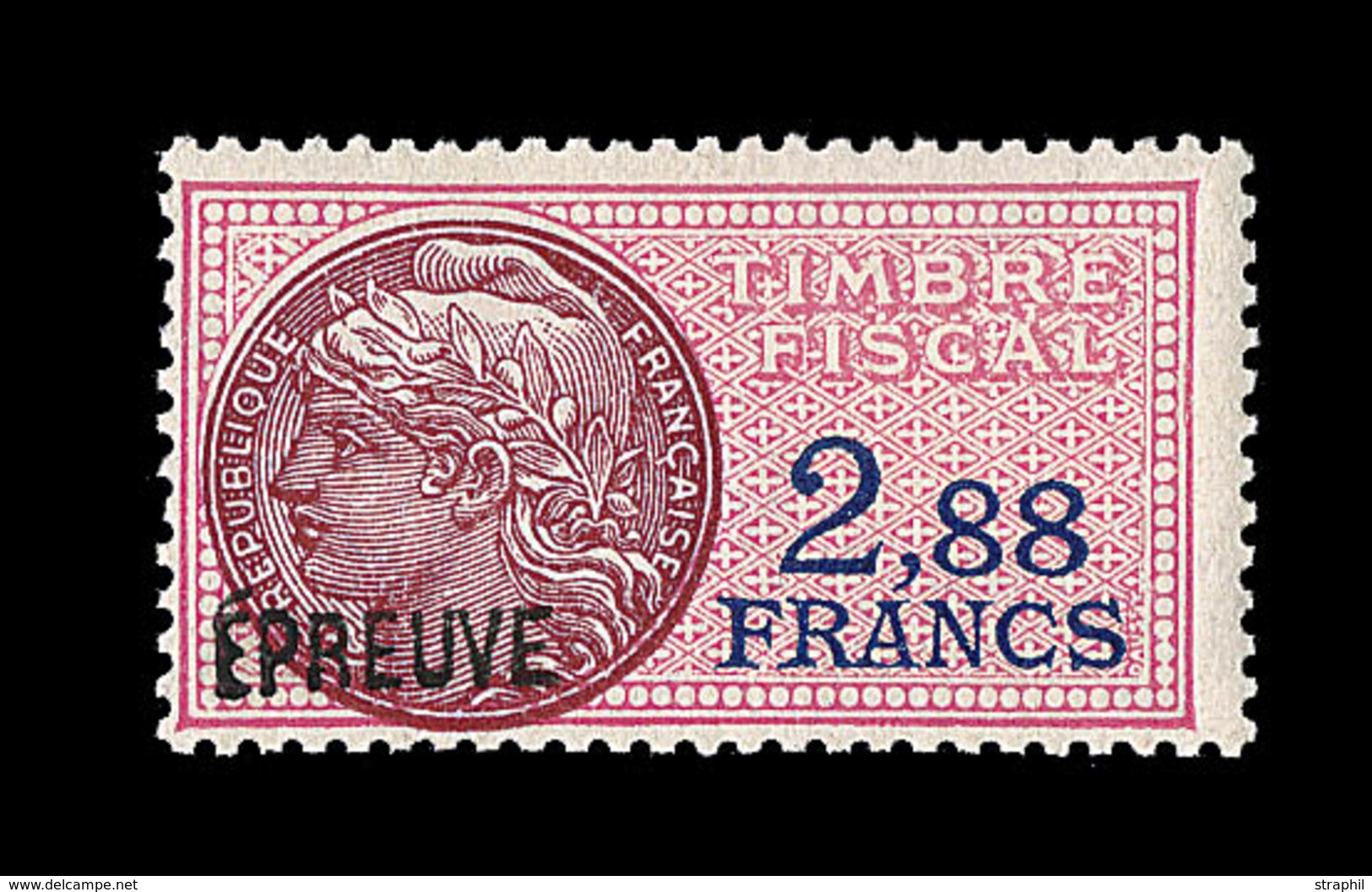 * TIMBRES FISCAUX - * - N°81 - 2,88F - Surch. Epreuve - TB - Autres & Non Classés