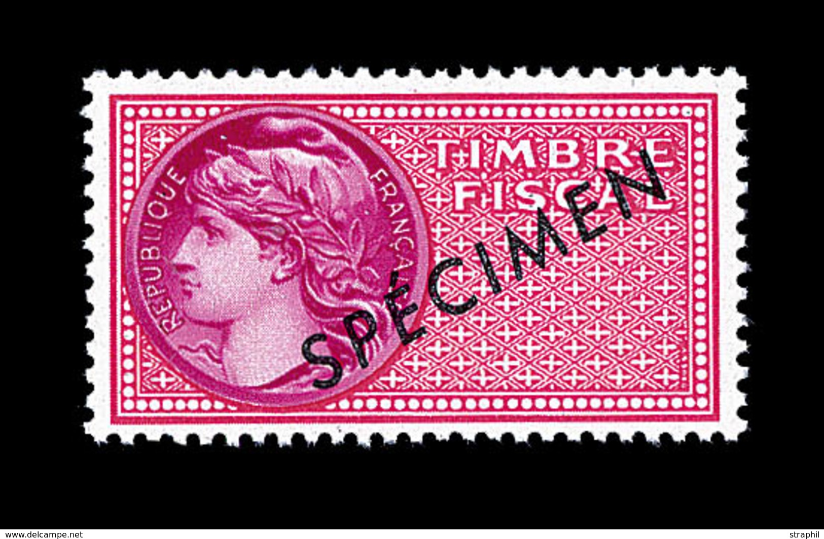 ** TIMBRES FISCAUX - ** - NON EMIS - Sans Valeur Faciale - Rose S/rose Vif - Surch. SPECIMEN - TB - Sonstige & Ohne Zuordnung