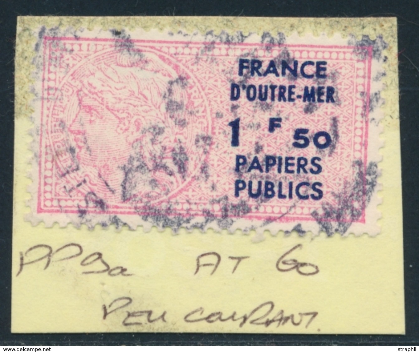 O TIMBRES FISCAUX - PAPIERS PUBLICS - O - F.O.M - N°9a - 1F50 - TB - Autres & Non Classés