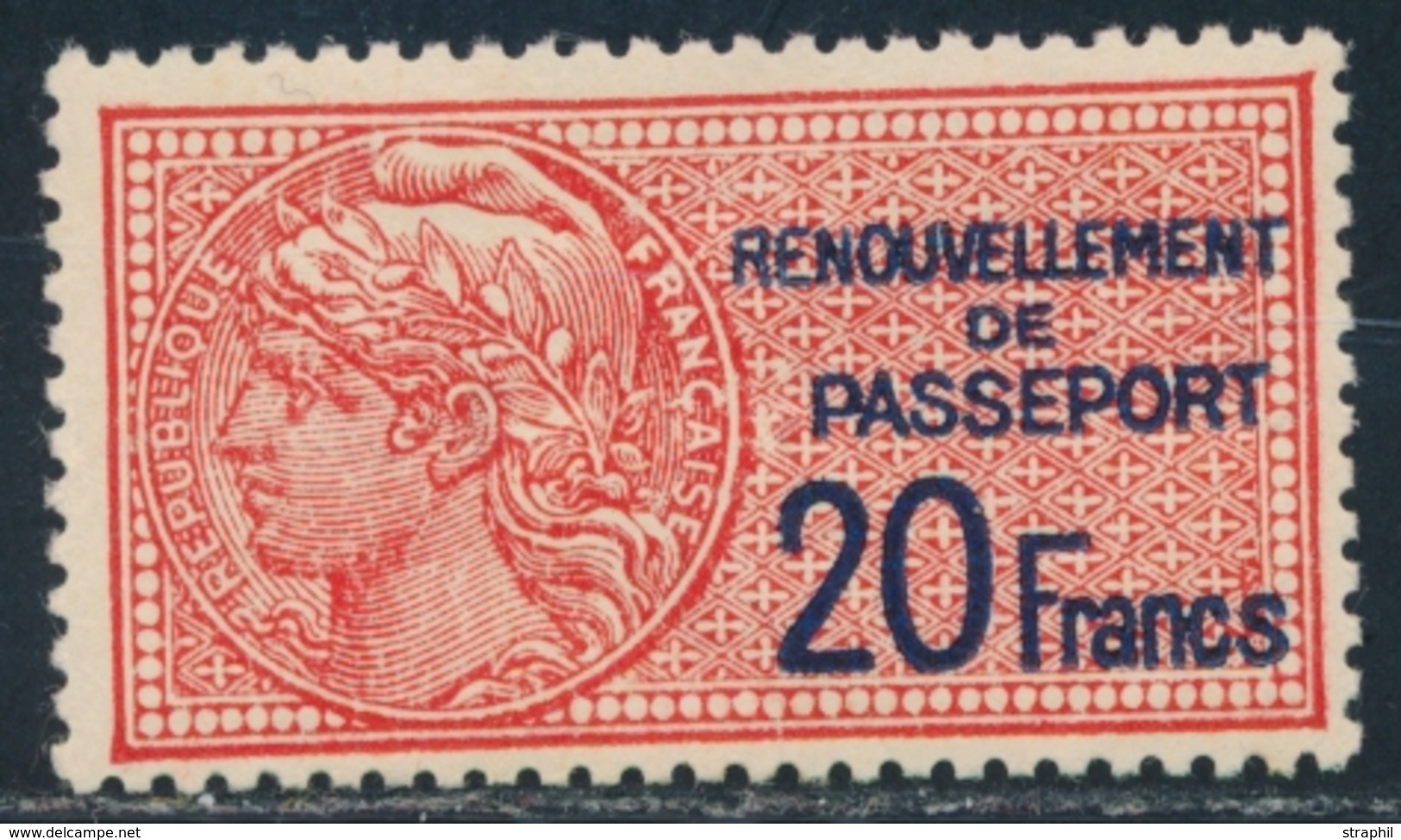 * TIMBRES FISCAUX - PASSEPORTS - * - N°3 - 20F - TB - Autres & Non Classés