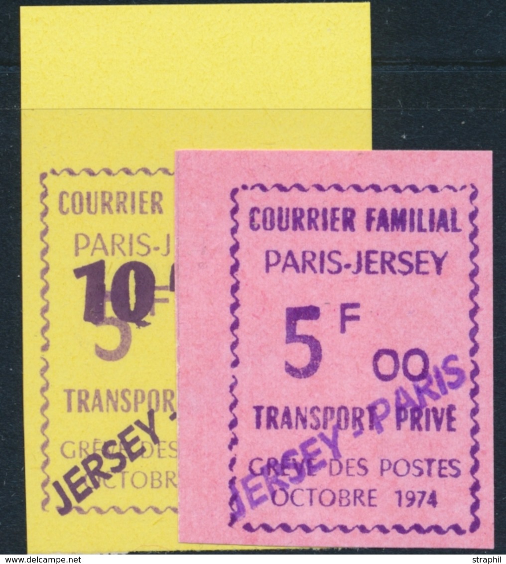 ** TIMBRES DE GREVE (REF. MAURY) - ** - N°37A/38A - 2 Valeurs - Surch. Jersey Paris - TB - Sonstige & Ohne Zuordnung