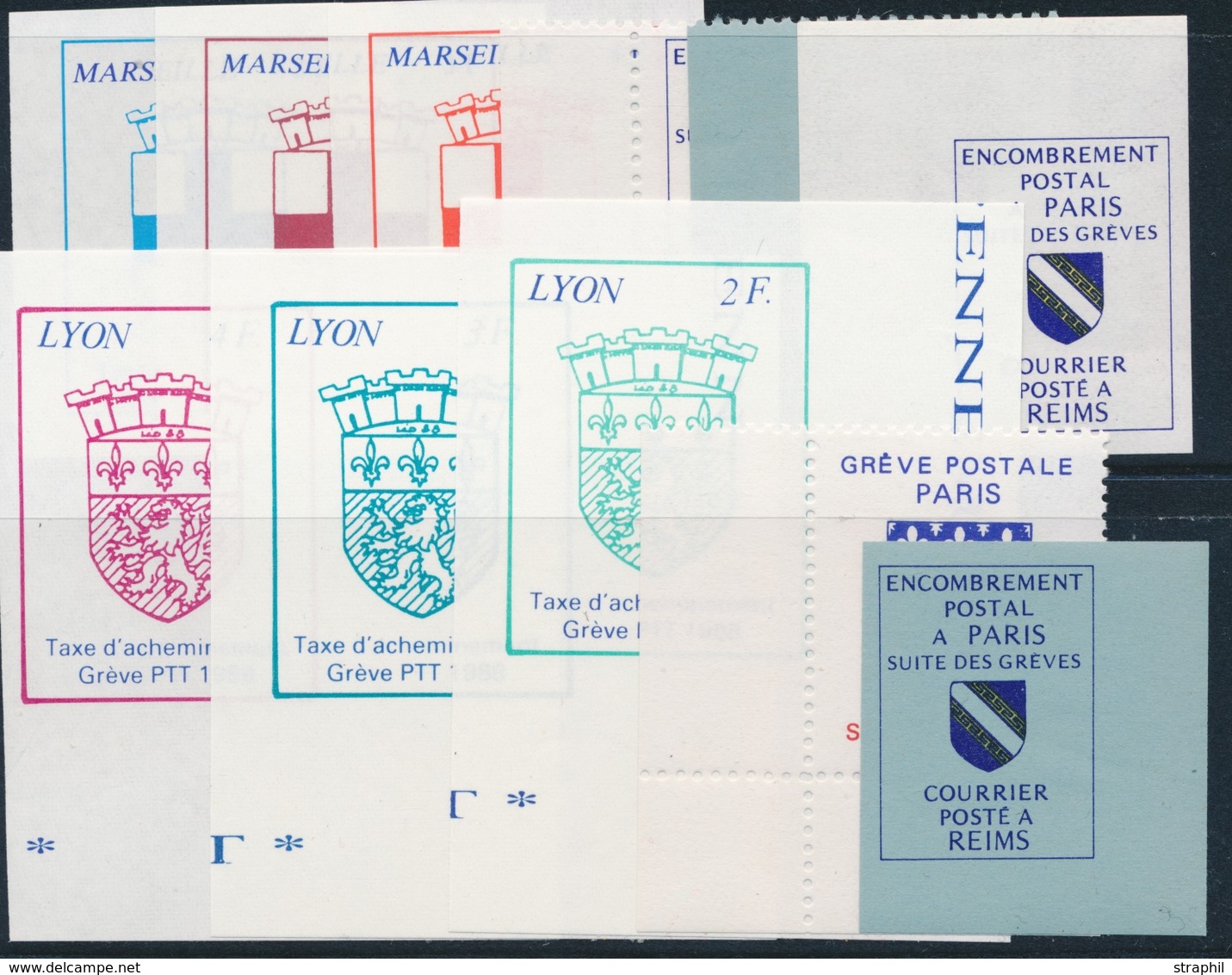 ** TIMBRES DE GREVE (REF. MAURY) - ** - N°39/40 Dent + ND , N°41/46, 52 - TB - Autres & Non Classés