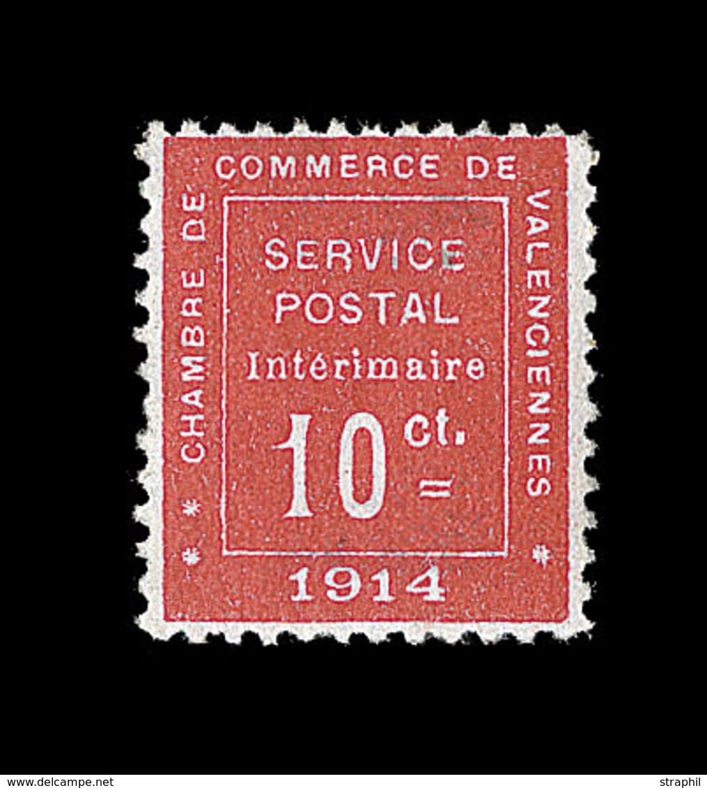 ** TIMBRES DE GUERRE  - ** - N°1 - 10c Vermillon - Valenciennes - Signé A. Brun - TB - Kriegsmarken