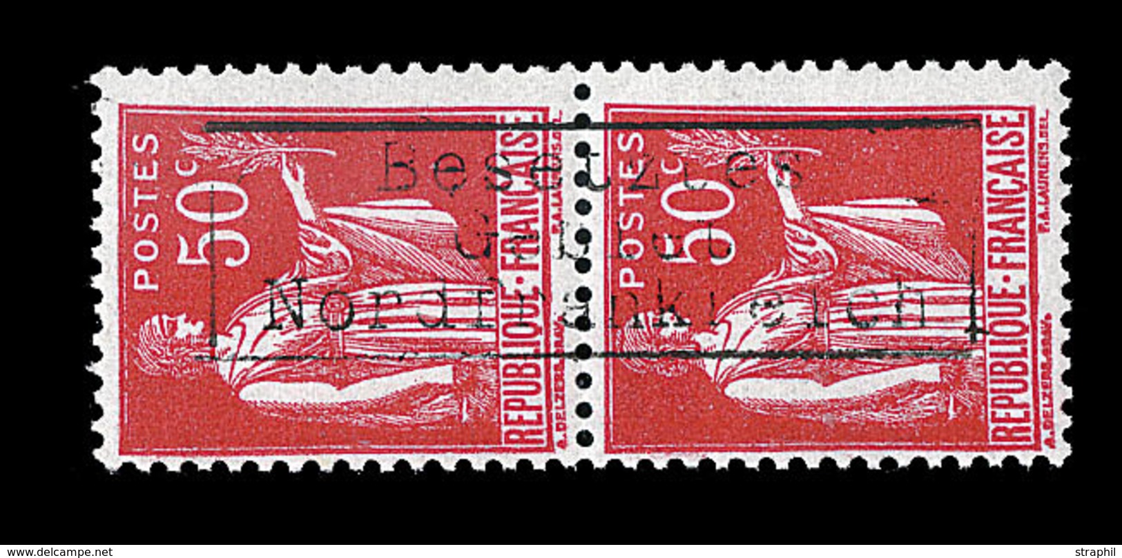 ** COUDEKERQUE - ** - N°6 - 50c Rouge - Signé Mayer - TB - War Stamps