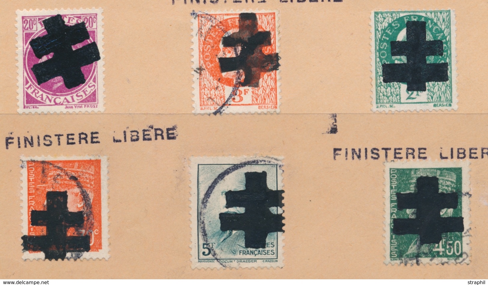 L LIBERATION (Réf. MAYER 2015) - L - Audierne - N°1, 6, 14, 17, 20 Et 22 - Obl. S/petit Feuillet - N°17 Type I - Les Aut - Liberation