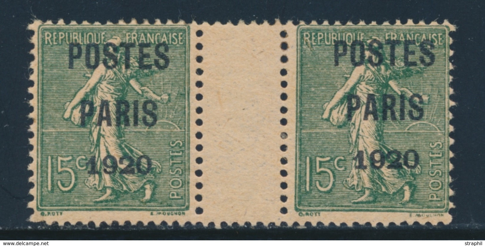 * PREOBLITERES - * - N°25 - Paire - Avec Interpanneau - Peu Courant - TB - 1893-1947