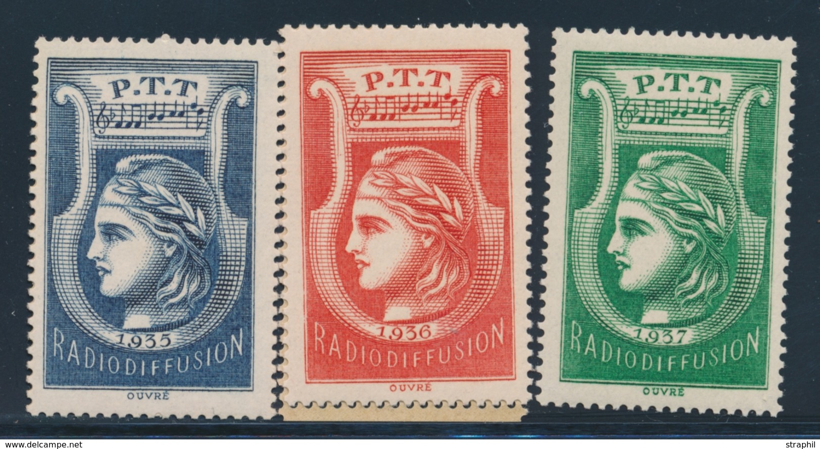 ** TIMBRES DE RADIODIFFUSION - ** - N°1/3 - N°1/2 BDF - TB - France Radiodiffusion