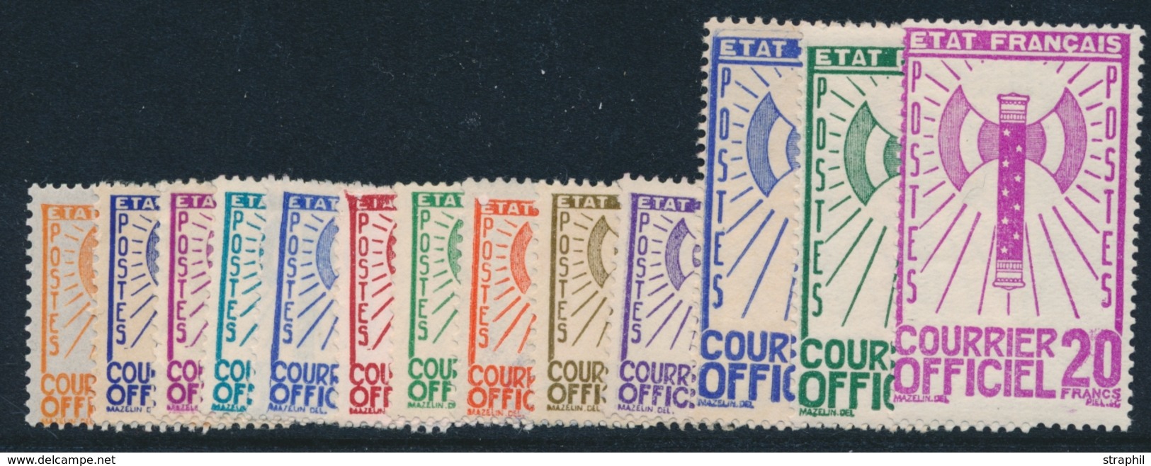 (*) TIMBRES DE SERVICE - (*) - N°1/4, 7/15 - N°14/15 * - 13 Valeurs - TB - Ungebraucht