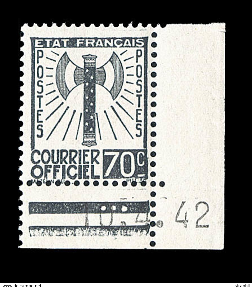 ** TIMBRES DE SERVICE - ** - N°5 - 70c Gris-noir - C. Daté - TB - Ungebraucht