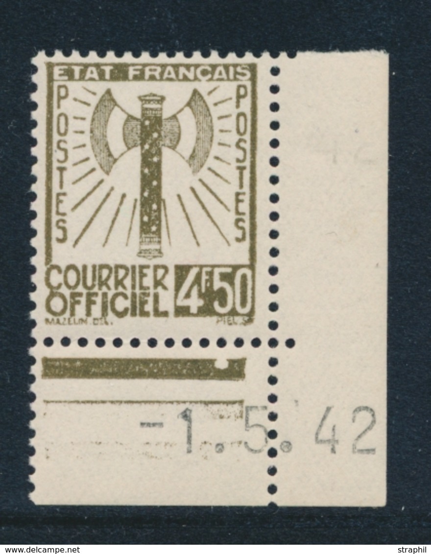 ** TIMBRES DE SERVICE - ** - N°11 - 4F50 Olive - C. Daté 1/5/42 - TB - Ungebraucht