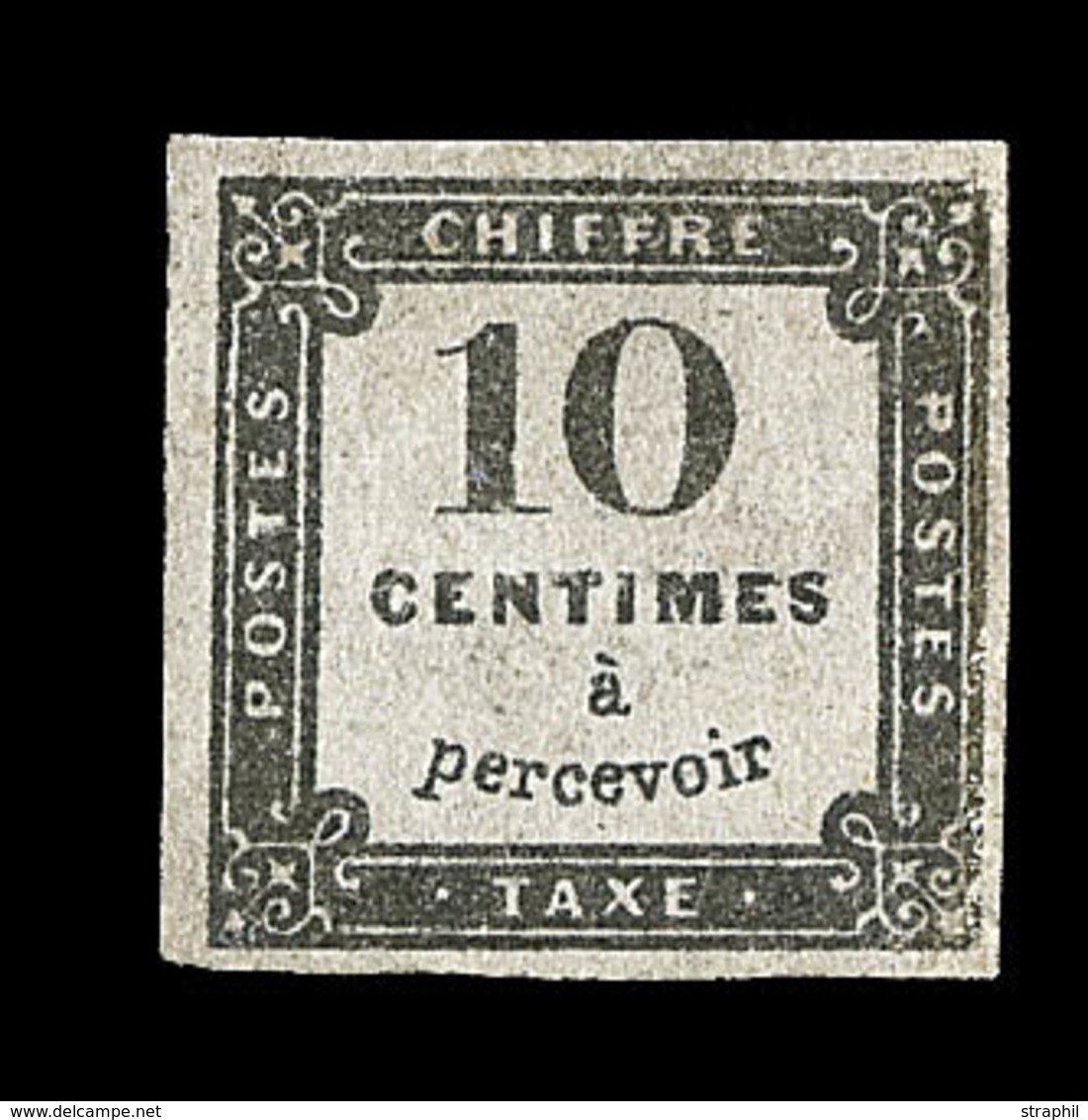 * TIMBRES TAXE - * - N°1 - 10c Noir - Réparé - Bel Aspect - 1859-1959 Gebraucht