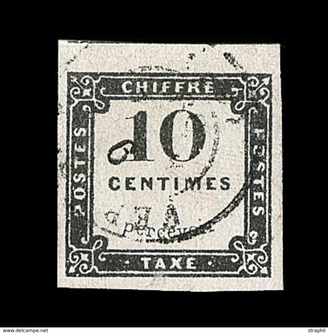 O TIMBRES TAXE - O - N°1 - 10c Noir - Bdf + Voisin - TB/SUP - 1859-1959 Used