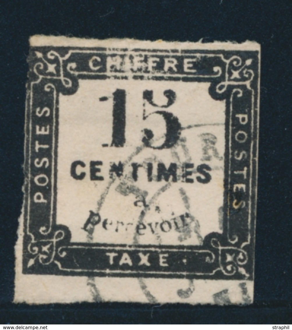 O TIMBRES TAXE - O - N°4 - 15c Noir - 2 Marges Réduites - 1859-1959 Gebraucht