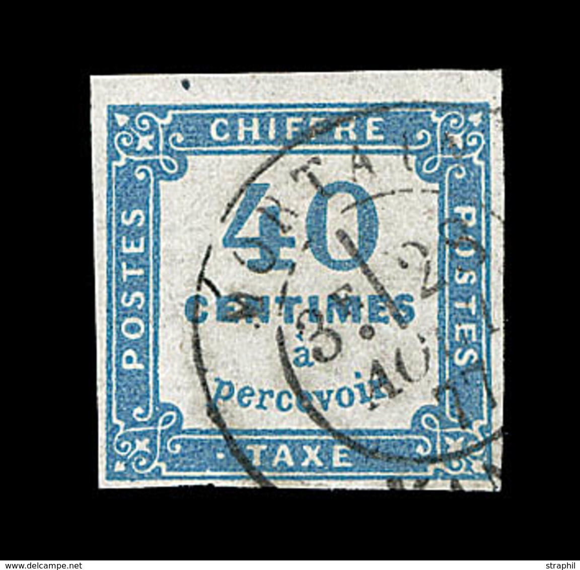 O TIMBRES TAXE - O - N°7 - 40c Bleu - TB - 1859-1959 Gebraucht