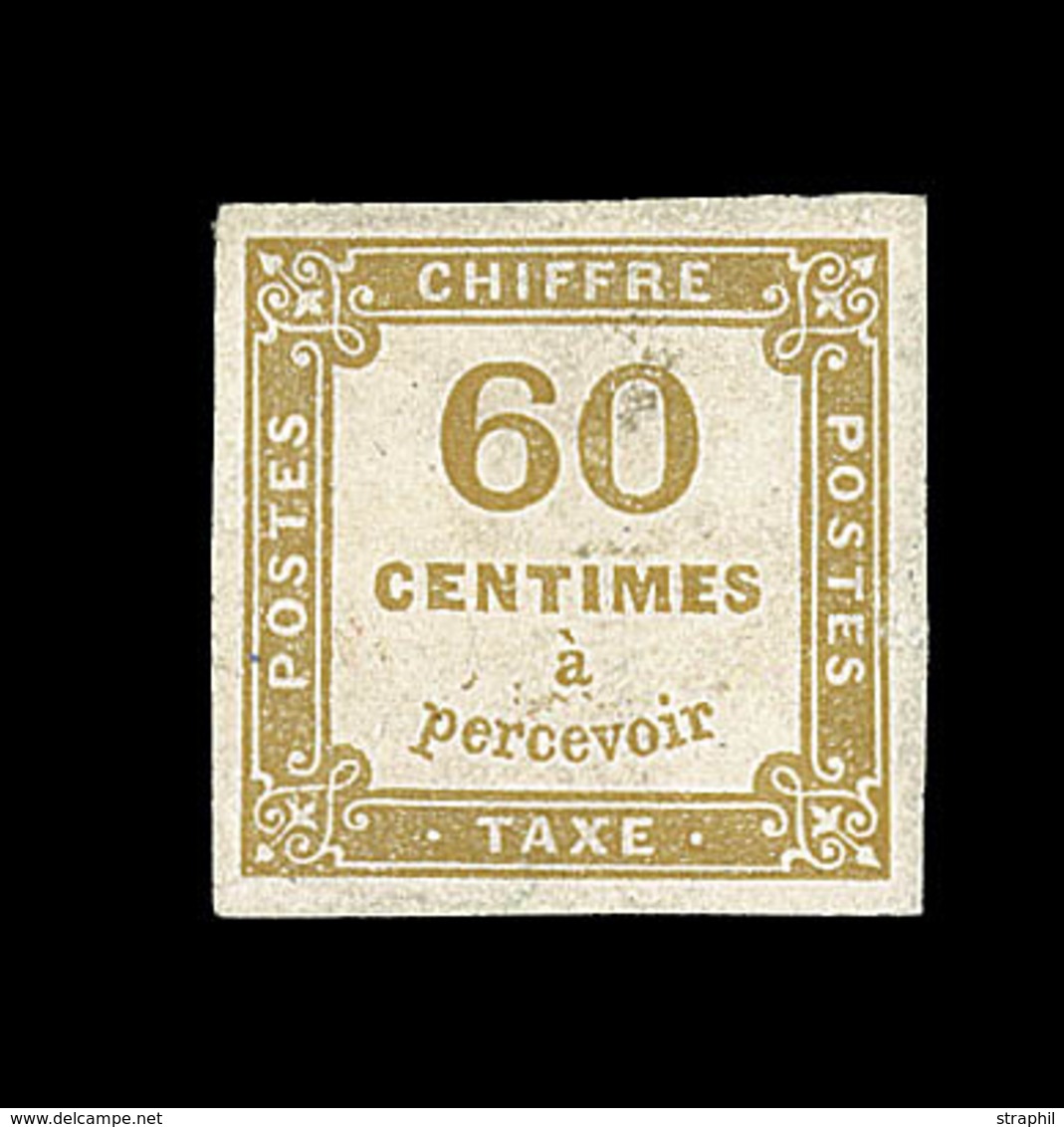 * TIMBRES TAXE - * - N°8 - 60c Bistre - Comme ** - Signé A. Brun - TB - 1859-1959 Gebraucht