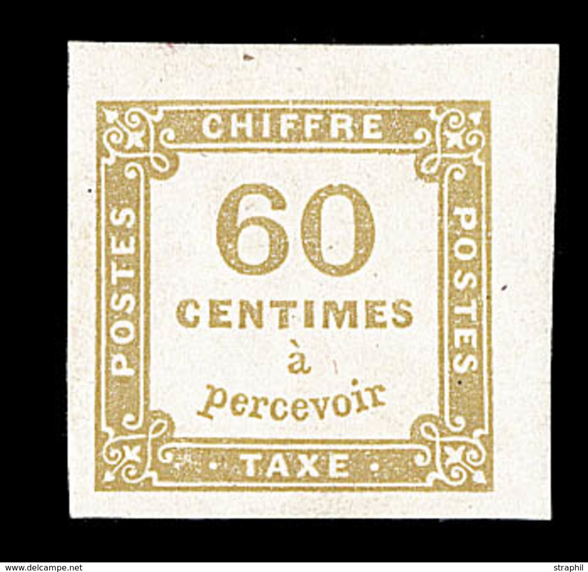 * TIMBRES TAXE - * - N°8 - 60c Jaune Bistre - Belles Marges - Signé Roumet - TB - 1859-1959 Gebraucht