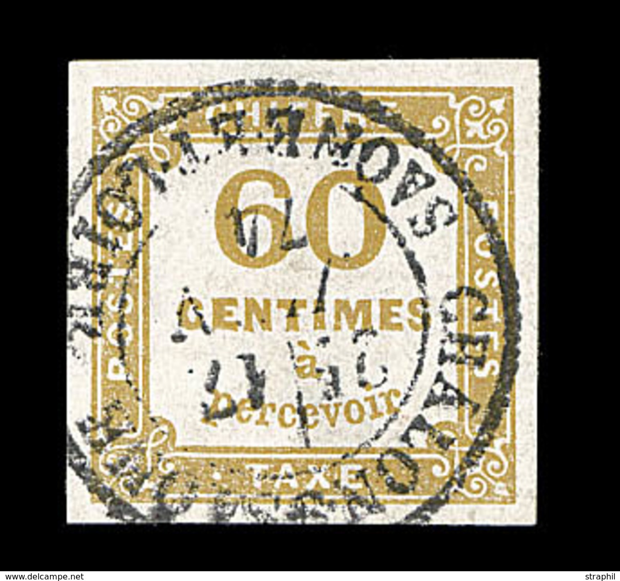 O TIMBRES TAXE - O - N°8 - 60c Bistre - Belle Oblit. Signé  - Léger Clair - Asp. TB - 1859-1959 Used