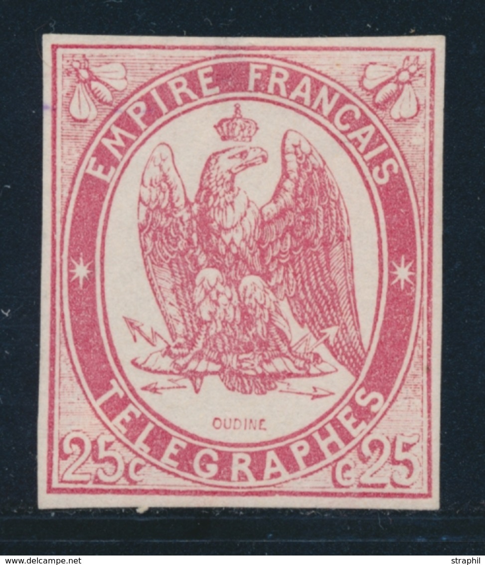 (*) TIMBRES - TELEGRAPHE - (*) - N°1 - 25c Rouge Carmin - Léger Clair - Signé Calves/JF Brun - Télégraphes Et Téléphones