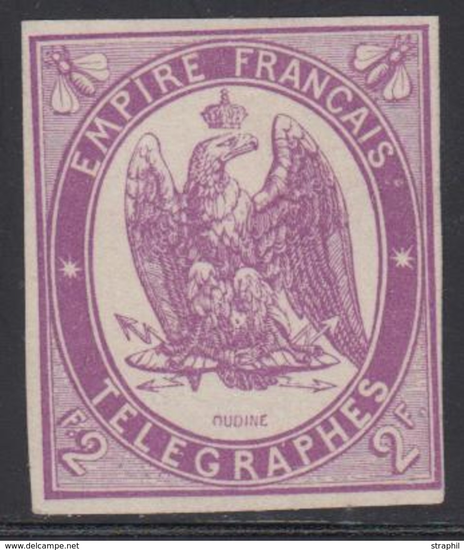 (*) TIMBRES - TELEGRAPHE - (*) - N°4 - 2F Violet - Signé Calves - TB - Telegraphie Und Telefon