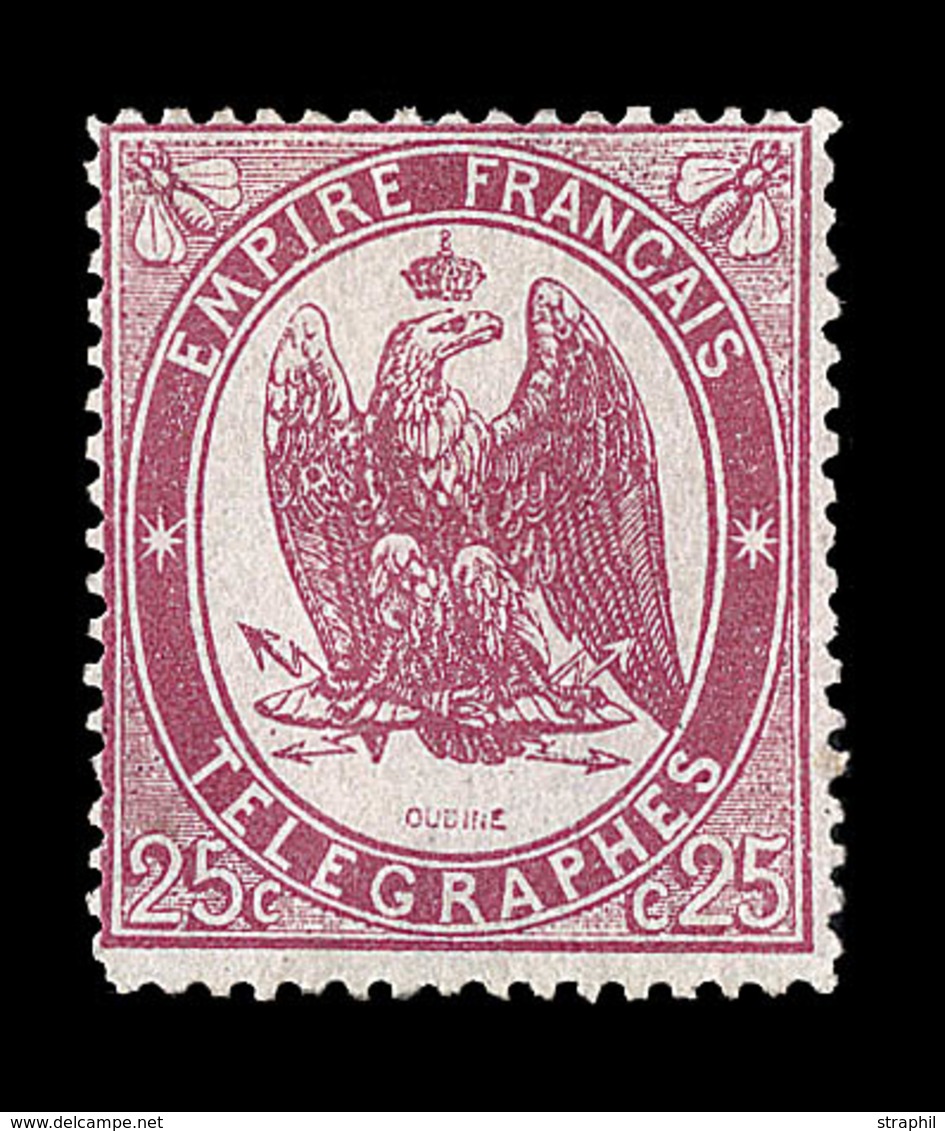 * TIMBRES - TELEGRAPHE - * - N°5 - 25c Rose - Signé Calves/Brun - TB - Telegraphie Und Telefon