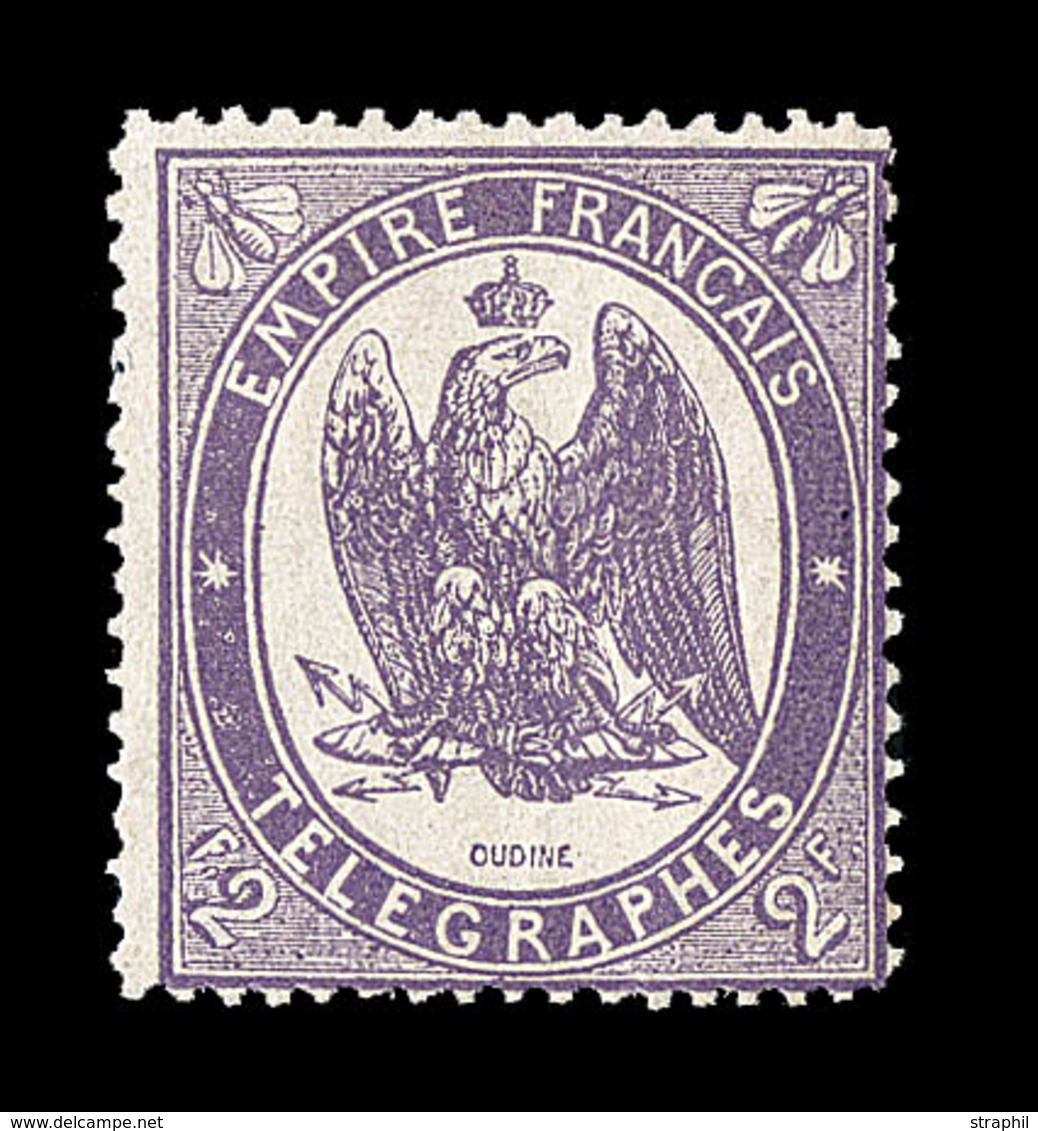 * TIMBRES - TELEGRAPHE - * - N°8 - 2F Violet - Signé Thiaude - TB - Telegraph And Telephone
