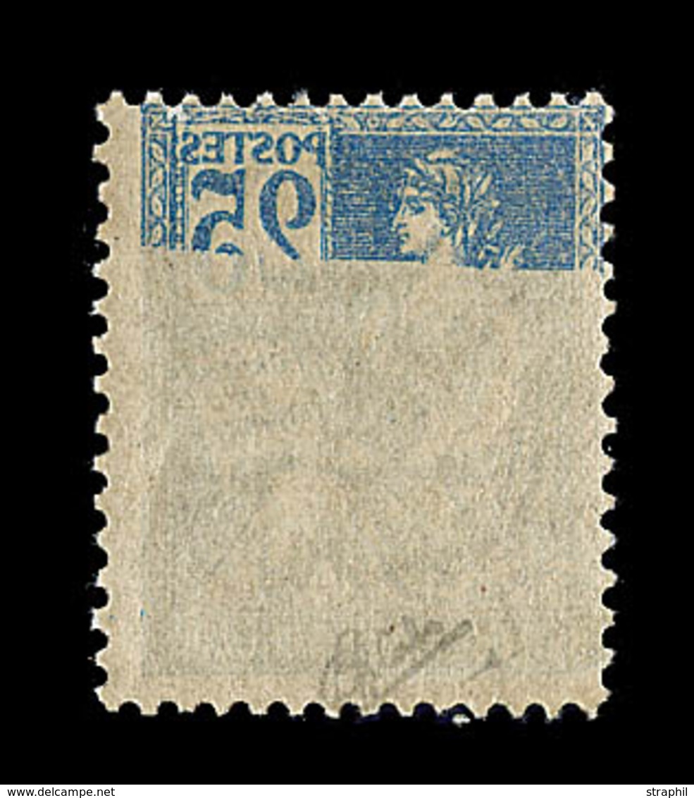 ** VARIETES  - ** - N°114 - 25c Bleu - Recto Verso Partiel - Signé Calves - TB - Neufs