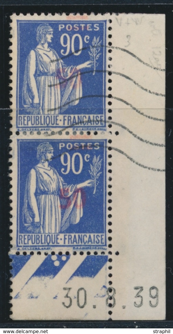 O VARIETES  - O - N°482 - Paire Verticale - Surch. Rouge Quasi Effacée - TB - Unused Stamps