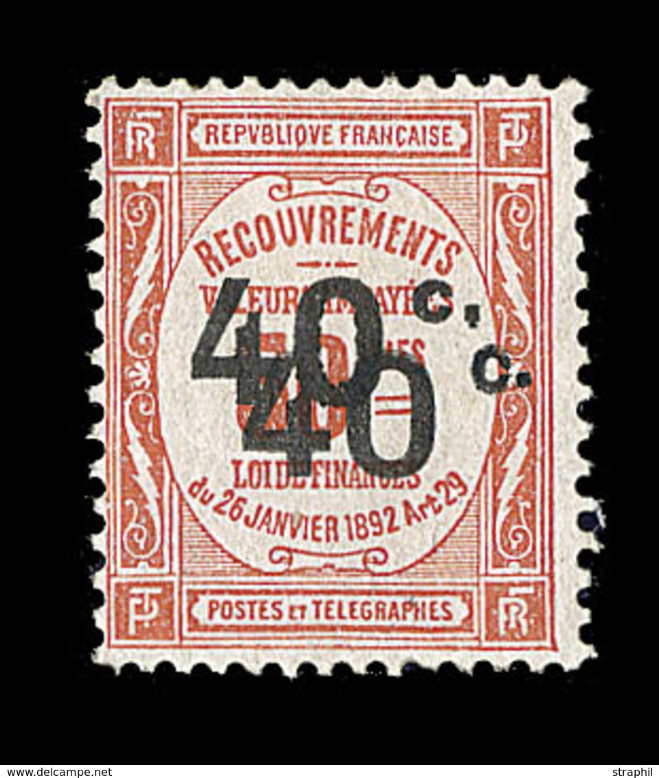 ** VARIETES - TIMBRES TAXE - ** - N°50c - Dble Surcharge - Signé - TB - Ohne Zuordnung
