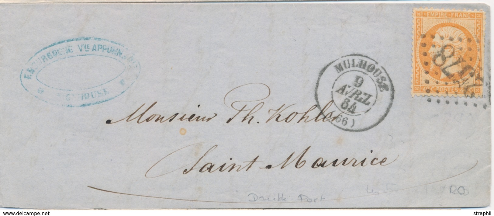 F PERIODE 1849-70 - HAUT-RHIN (Dépt 66) - F - N°23 - GC 2578 + T15 Mulhouse - 9/4/64 - S/partie De Lettre - TB - Lettres & Documents