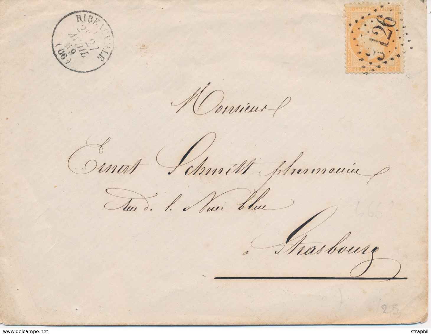 L PERIODE 1849-70 - HAUT-RHIN (Dépt 66) - L - N°23 - GC 3126 + T16 Ribeauvillé - 27/4/69 - B/TB - Covers & Documents