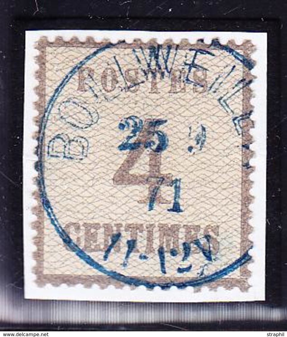 O TIMBRES D'ALSACE LORRAINE (1870-71) - O - N°3 - 4c Gris - Obl. (B) BOLLWEILER - TB - Other & Unclassified