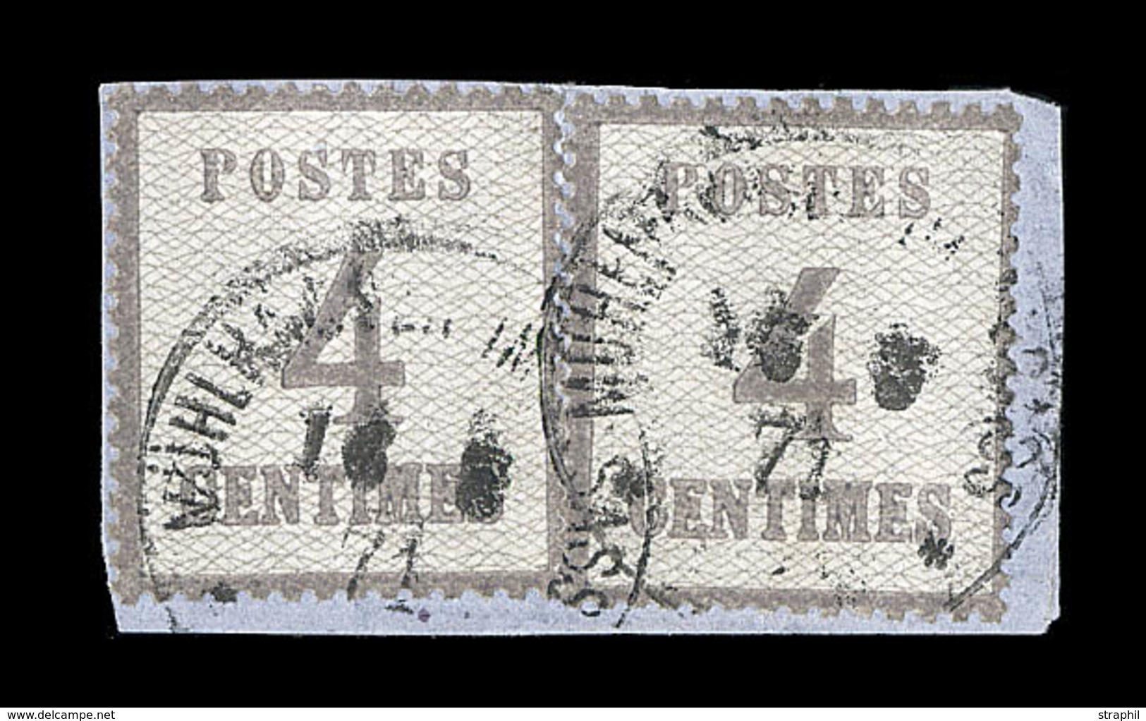 O TIMBRES D'ALSACE LORRAINE (1870-71) - O - N°3b - X 2 Ex - S/petit Fgt - TB - Sonstige & Ohne Zuordnung