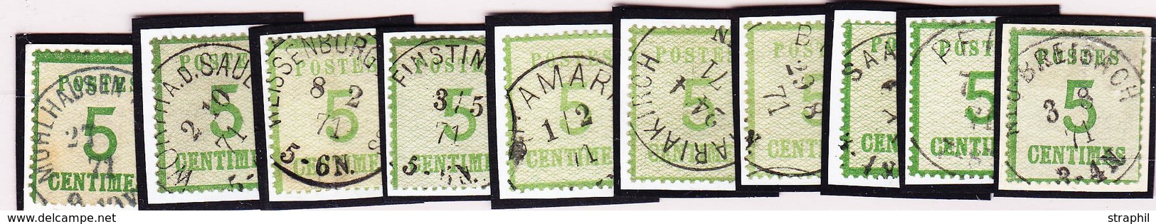 O TIMBRES D'ALSACE LORRAINE (1870-71) - O - N°4 X 10 Ex - Obl. Diff. - TB - Sonstige & Ohne Zuordnung