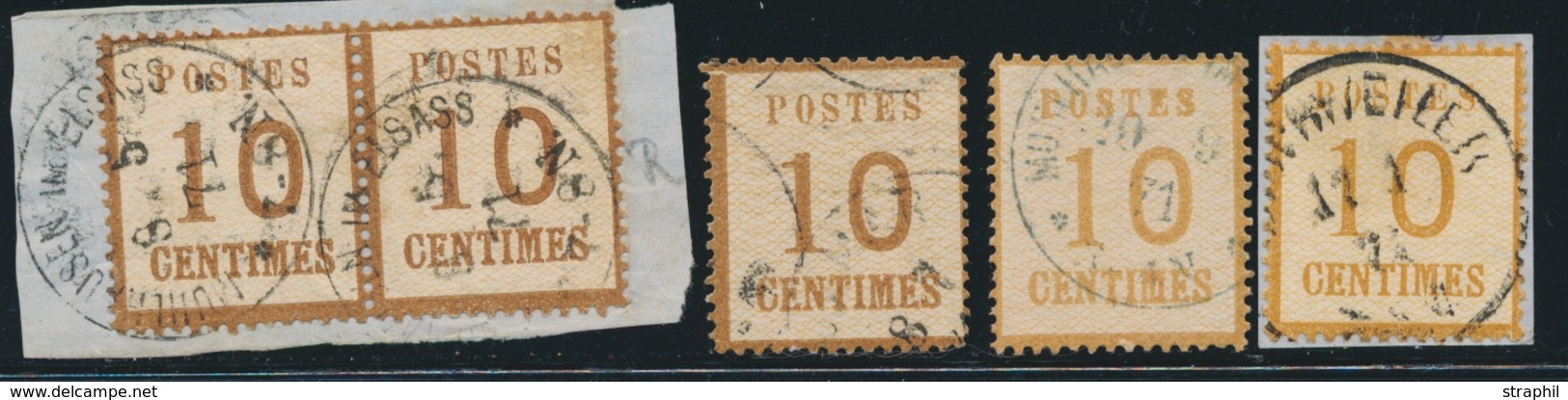 O TIMBRES D'ALSACE LORRAINE (1870-71) - O - N°5b X5 - Dt 1 Paire Et Nuances - TB - Other & Unclassified