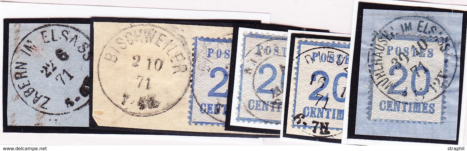 O/F TIMBRES D'ALSACE LORRAINE (1870-71) - O/F - N°6 X 5 Ex - Diff. Obl. Et 4 Fgts - TB - Sonstige & Ohne Zuordnung