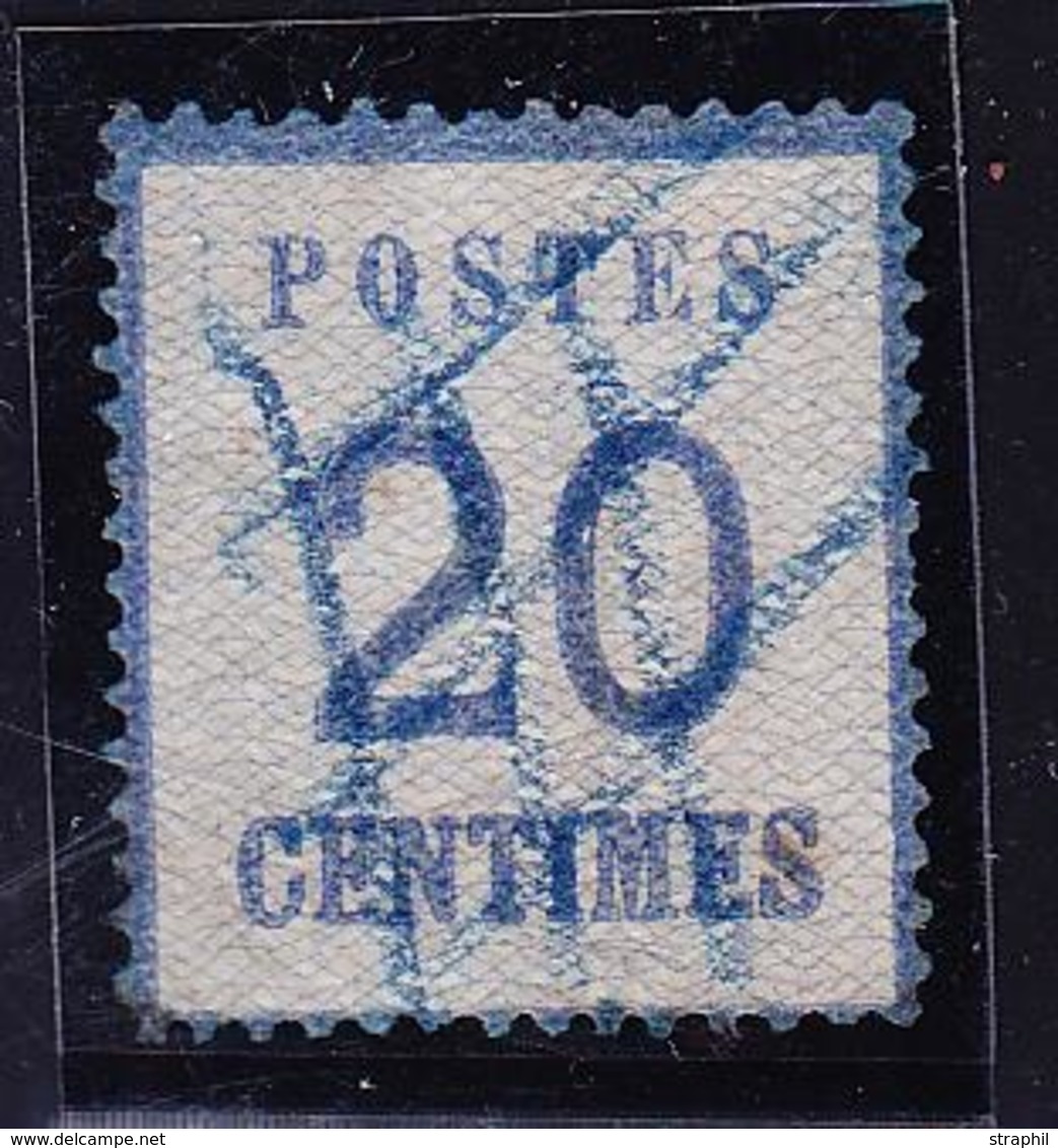 O TIMBRES D'ALSACE LORRAINE (1870-71) - O - N°6b - Burelage Renversé - Annulé Crayon Bleu - B/TB - Other & Unclassified