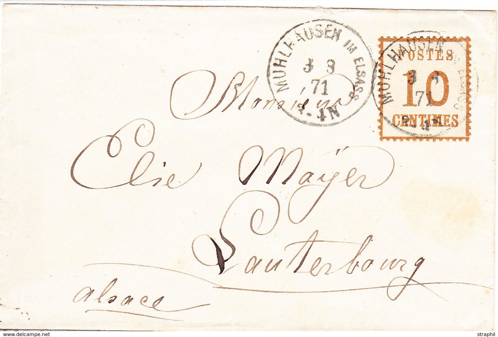 L TIMBRES D'ALS-LOR SUR LETTRE (1870-71) - L - N°5 - Obl Mulhausen - 3/03/71 - TB - Sonstige & Ohne Zuordnung